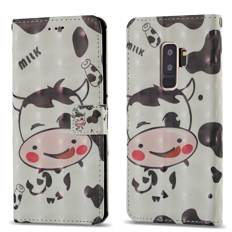 Pattern Printing Leather Wallet Stand Case for Samsung Galaxy S9+ G965 - Milk-4