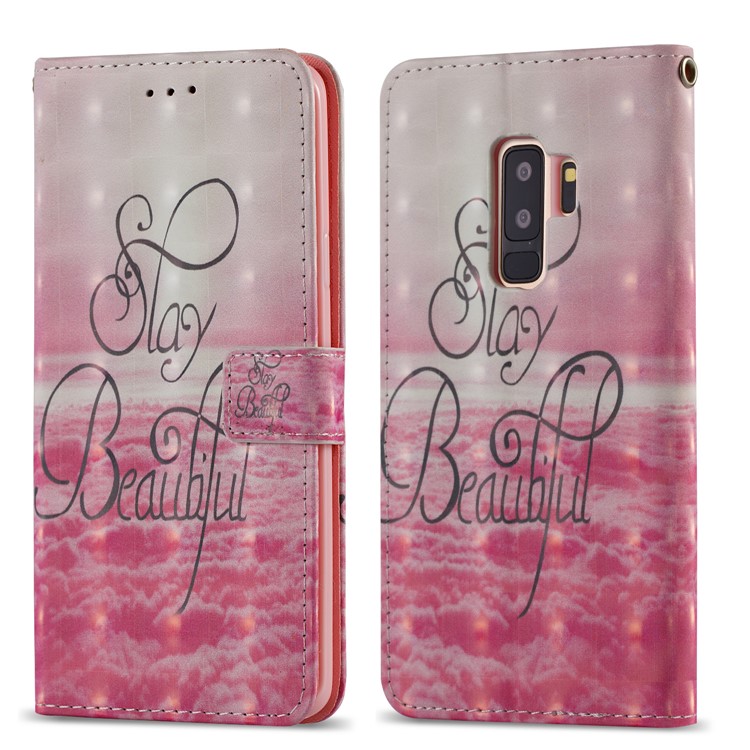 Pattern Printing Leather Wallet Cover Accessory for Samsung Galaxy S9+ G965 - Stay Beautiful-3