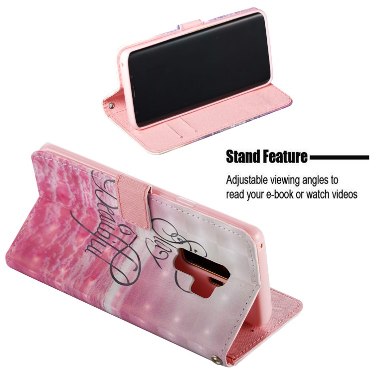 Pattern Printing Leather Wallet Cover Accessory for Samsung Galaxy S9+ G965 - Stay Beautiful-4