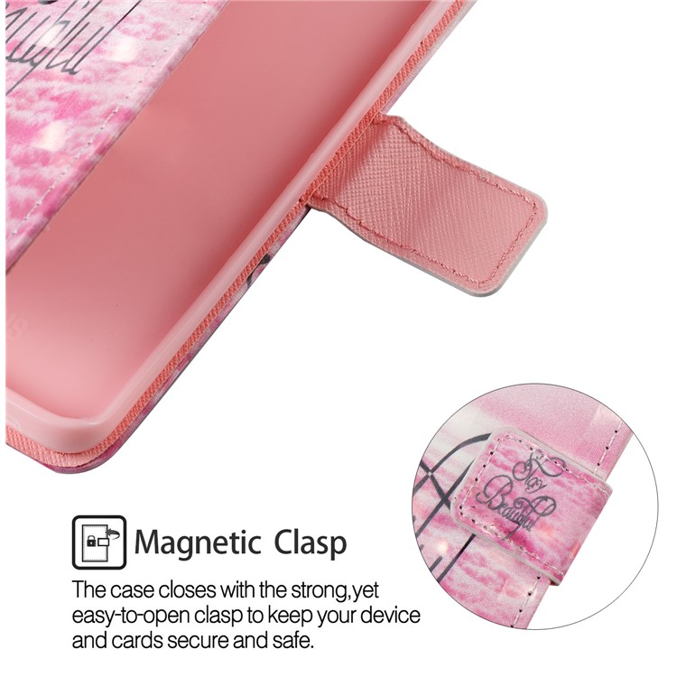 Pattern Printing Leather Wallet Cover Accessory for Samsung Galaxy S9+ G965 - Stay Beautiful-5