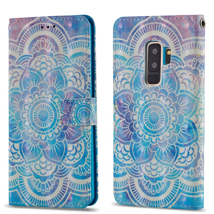 For Samsung Galaxy S9+ G965 Pattern Printing Leather Wallet Mobile Case - Mandala-4