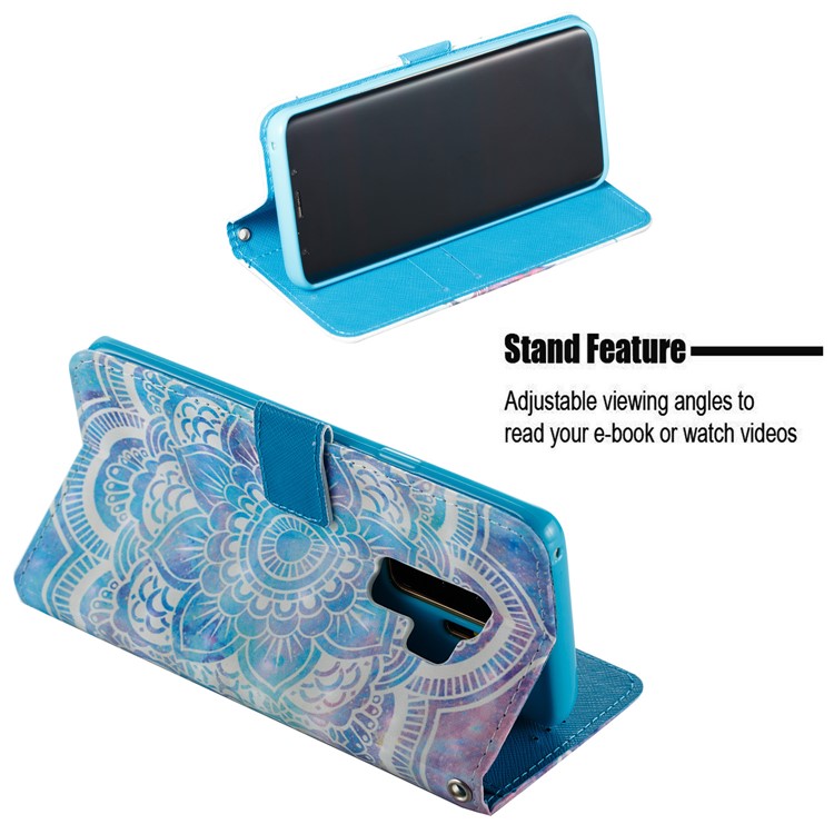 For Samsung Galaxy S9+ G965 Pattern Printing Leather Wallet Mobile Case - Mandala-5