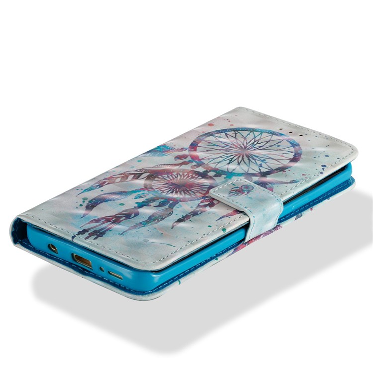 Pattern Printing Leather Wallet Phone Case for Samsung Galaxy S9+ G965 - Blue Dream Catcher-2