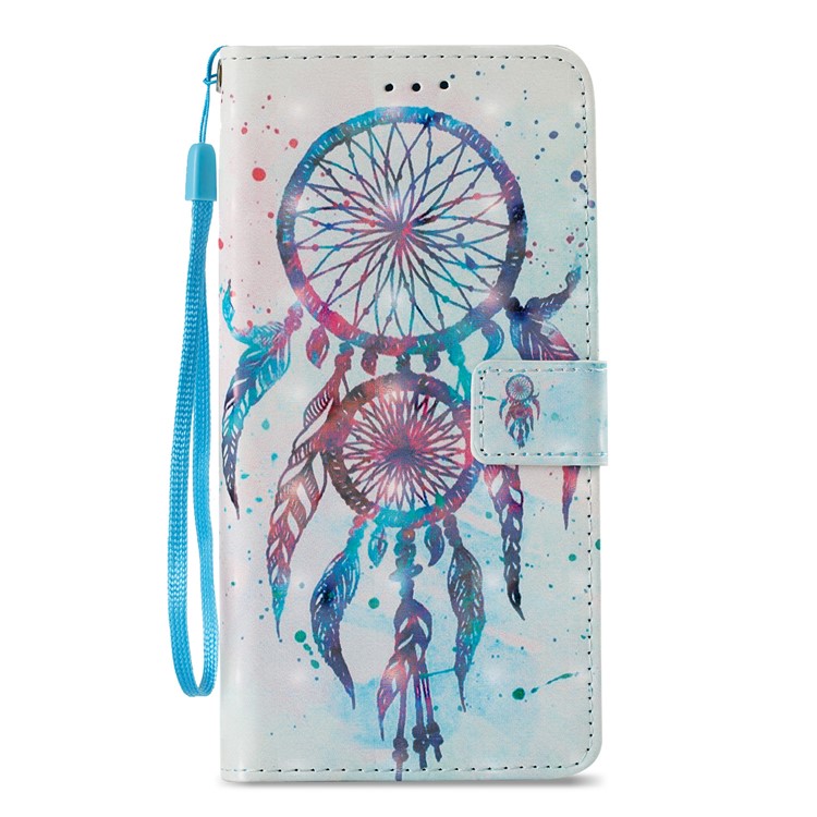 Pattern Printing Leather Wallet Phone Case for Samsung Galaxy S9+ G965 - Blue Dream Catcher-3