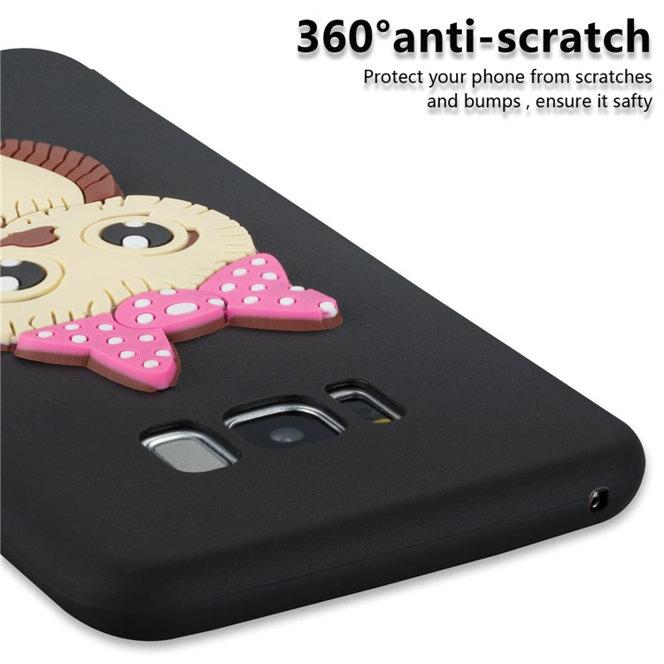 Cute 3D Female Owl TPU Soft Phone Case for Samsung Galaxy S8 Plus SM-G955 - Black-2