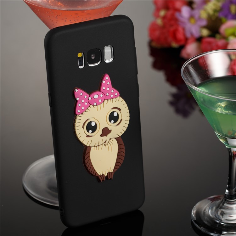 Cute 3D Female Owl TPU Soft Phone Case for Samsung Galaxy S8 Plus SM-G955 - Black-4