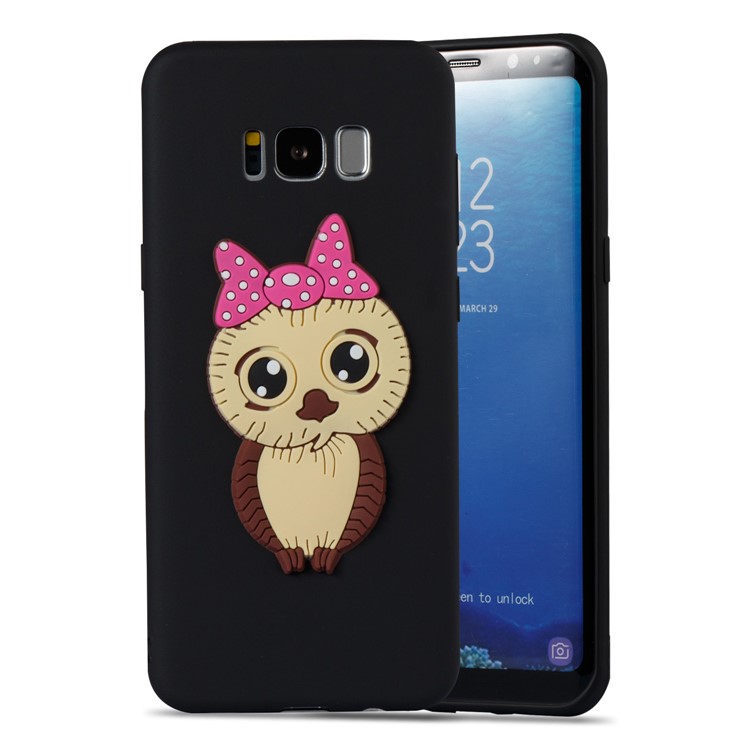 Cute 3D Female Owl TPU Soft Phone Case for Samsung Galaxy S8 Plus SM-G955 - Black-5