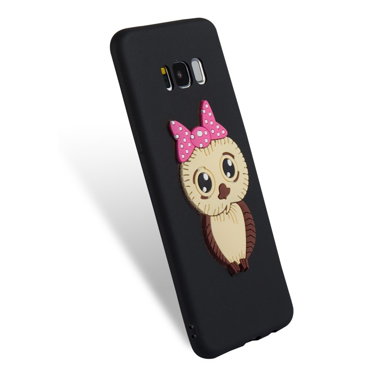 Cute 3D Female Owl TPU Soft Phone Case for Samsung Galaxy S8 Plus SM-G955 - Black-6