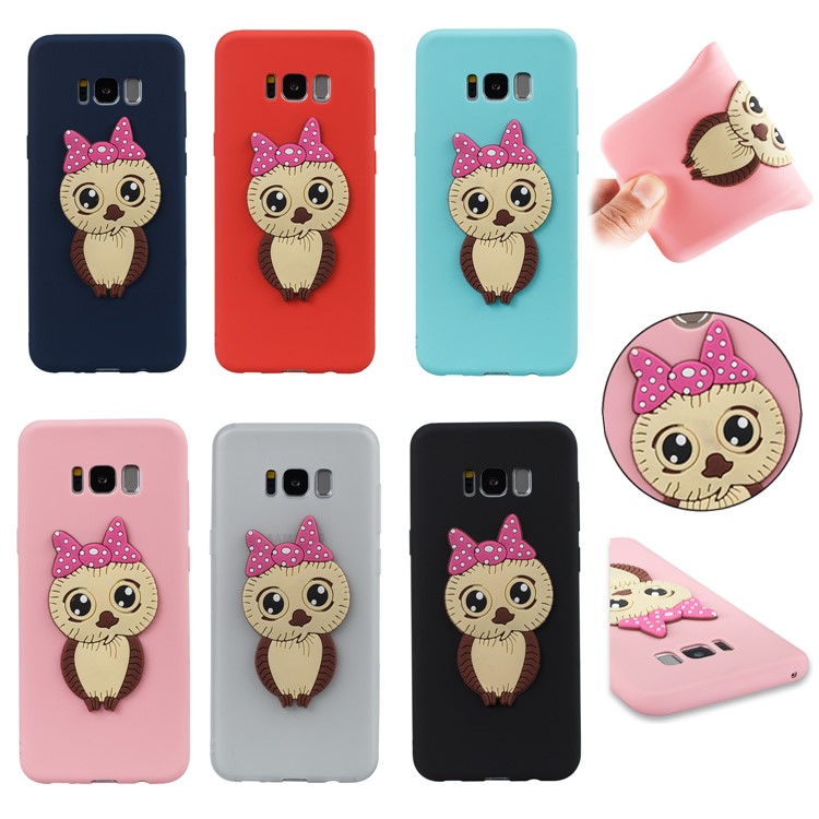Cute 3D Female Owl TPU Soft Phone Case for Samsung Galaxy S8 Plus SM-G955 - Black-7