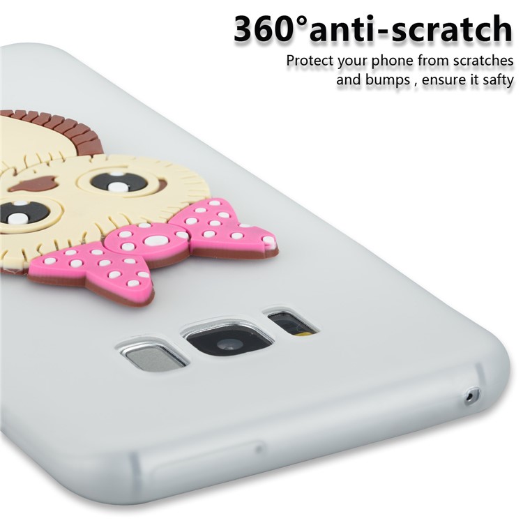 Cute 3D Female Owl TPU Soft Phone Cover for Samsung Galaxy S8+ SM-G955 - White-2