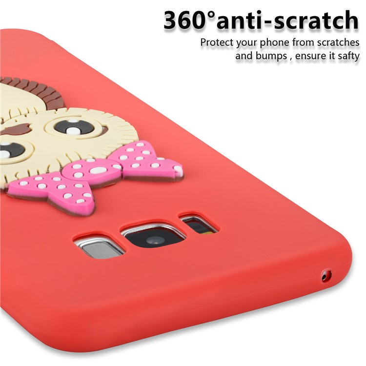 Cute 3D Female Owl TPU Soft Phone Shell for Samsung Galaxy S8+ SM-G955 - Red-2