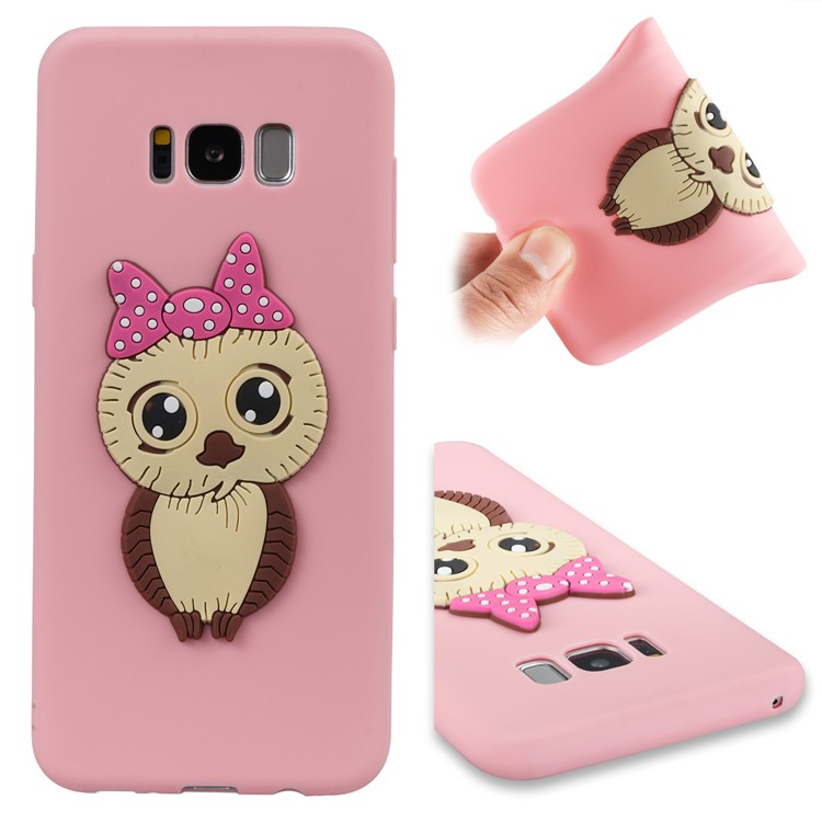 Cute 3D Female Owl TPU Soft Phone Casing for Samsung Galaxy S8 Plus SM-G955 - Pink-1