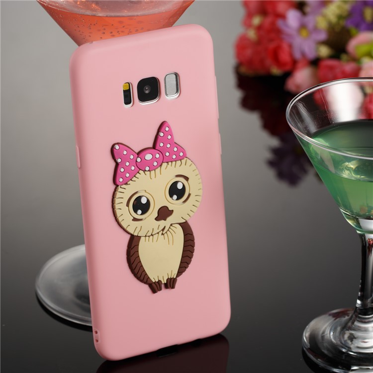 Cute 3D Female Owl TPU Soft Phone Casing for Samsung Galaxy S8 Plus SM-G955 - Pink-4
