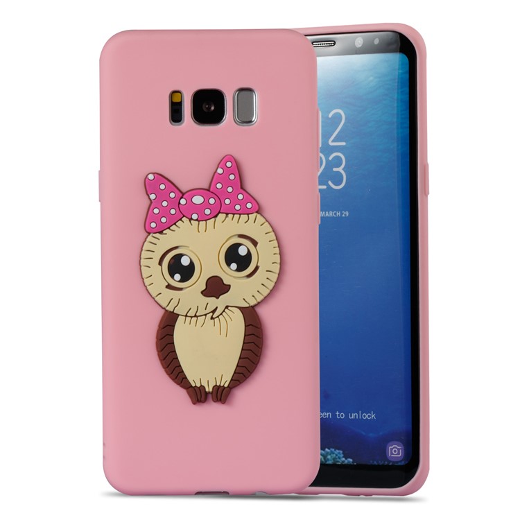 Cute 3D Female Owl TPU Soft Phone Casing for Samsung Galaxy S8 Plus SM-G955 - Pink-5