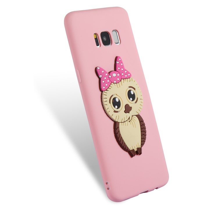 Cute 3D Female Owl TPU Soft Phone Casing for Samsung Galaxy S8 Plus SM-G955 - Pink-6