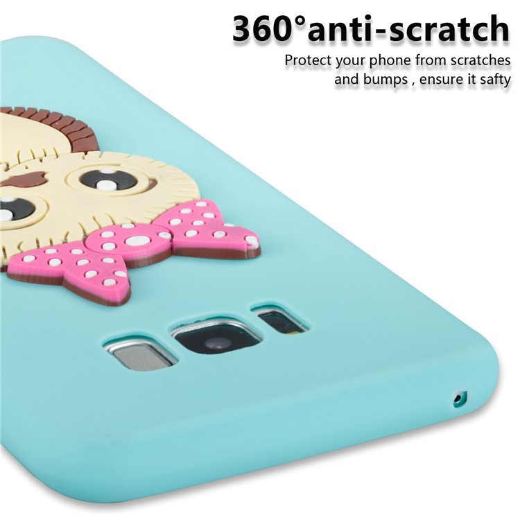 Cute 3D Female Owl TPU Soft Mobile Phone Case for Samsung Galaxy S8+ SM-G955 - Baby Blue-2