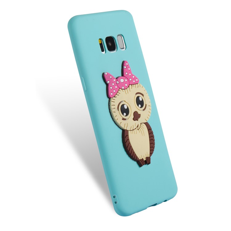 Cute 3D Female Owl TPU Soft Mobile Phone Case for Samsung Galaxy S8+ SM-G955 - Baby Blue-6
