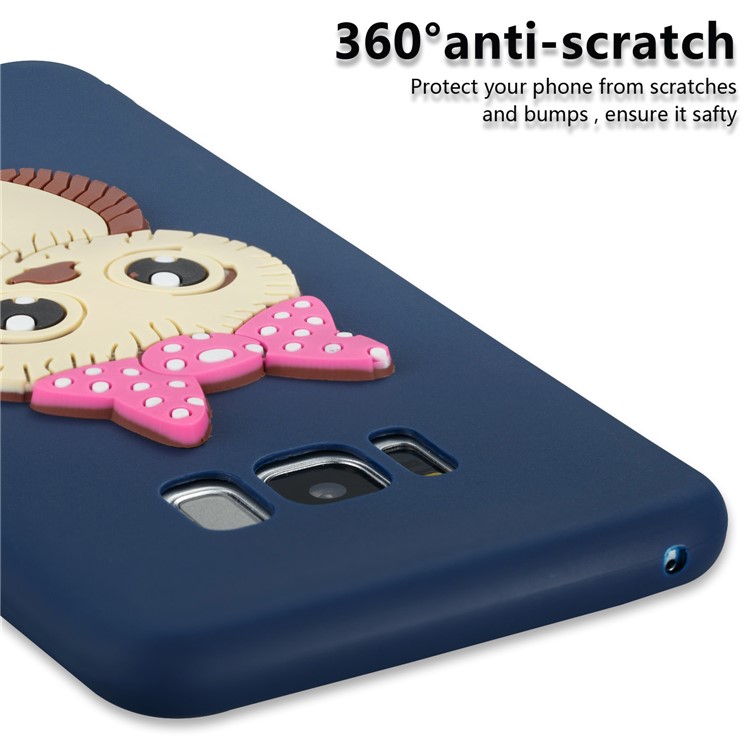 Cute 3D Female Owl TPU Soft Cell Phone Case for Samsung Galaxy S8+ SM-G955 - Dark Blue-2