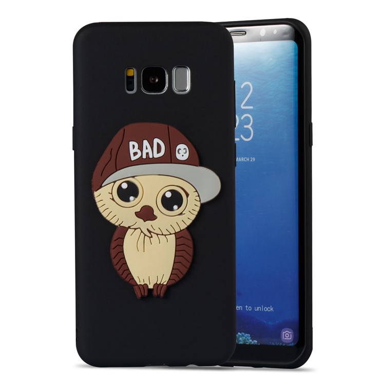 Cute 3D Male Owl TPU Soft Phone Case for Samsung Galaxy S8 Plus SM-G955 - Black-5