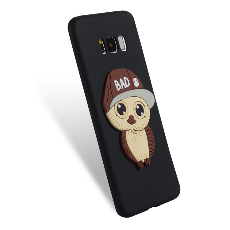 Cute 3D Male Owl TPU Soft Phone Case for Samsung Galaxy S8 Plus SM-G955 - Black-6