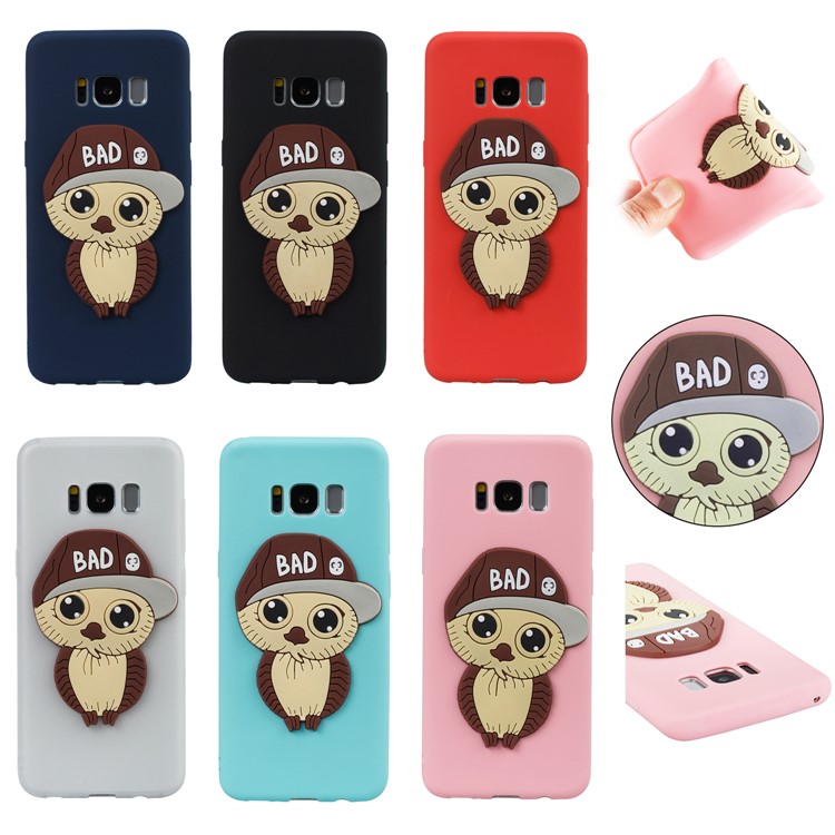 Cute 3D Male Owl TPU Soft Phone Case for Samsung Galaxy S8 Plus SM-G955 - Black-7