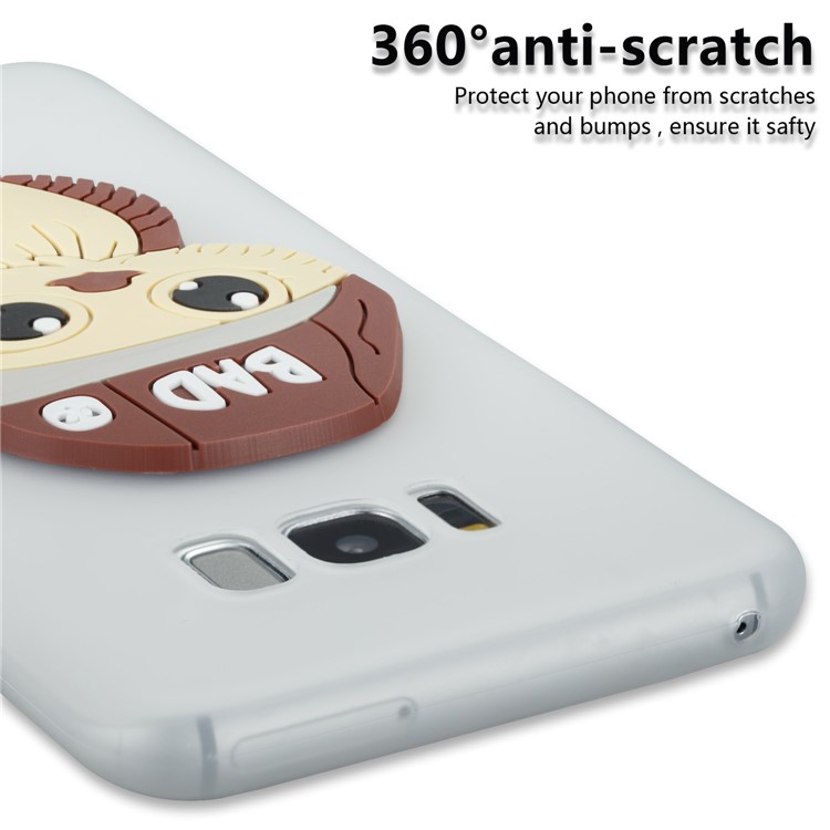 Cute 3D Male Owl TPU Soft Phone Cover for Samsung Galaxy S8 Plus SM-G955 - White-2