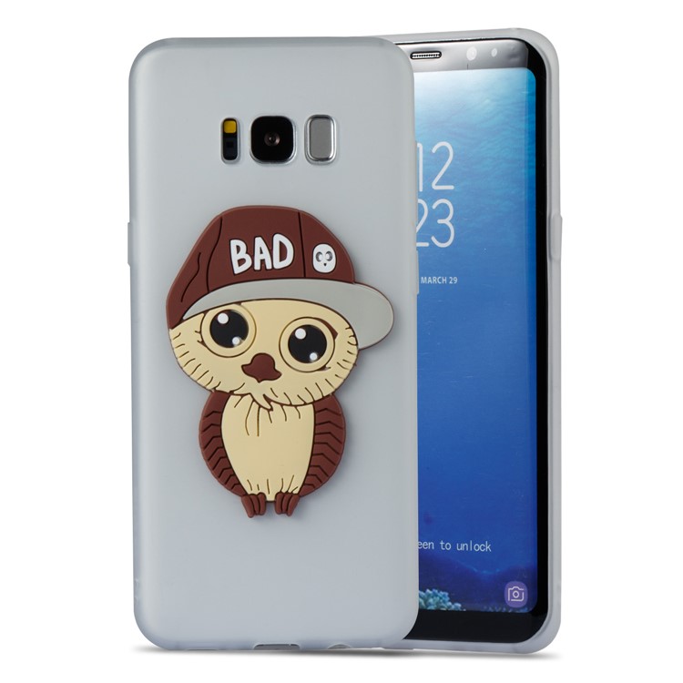 Cute 3D Male Owl TPU Soft Phone Cover for Samsung Galaxy S8 Plus SM-G955 - White-5