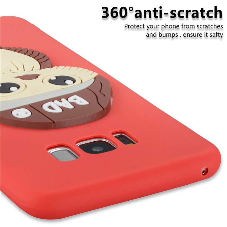 Cute 3D Male Owl TPU Soft Phone Shell for Samsung Galaxy S8+ SM-G955 - Red-2