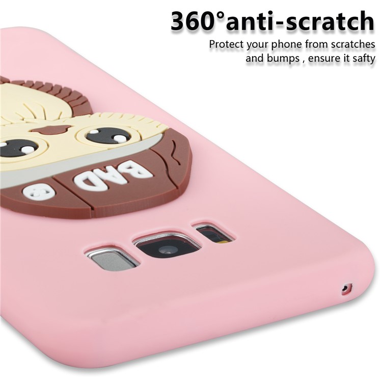 Cute 3D Male Owl TPU Soft Phone Casing for Samsung Galaxy S8 Plus SM-G955 - Pink-2