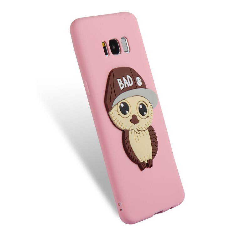 Cute 3D Male Owl TPU Soft Phone Casing for Samsung Galaxy S8 Plus SM-G955 - Pink-6