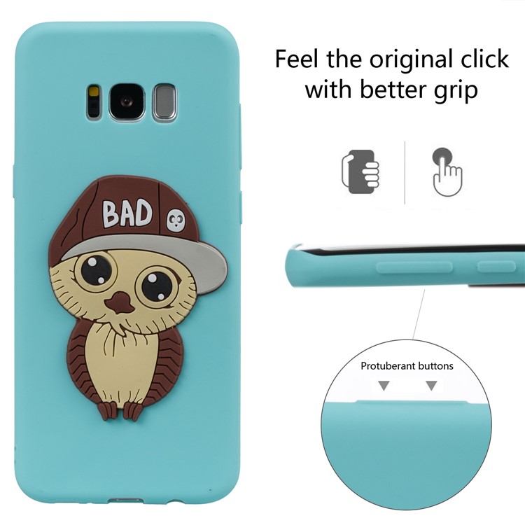 Cute 3D Male Owl TPU Soft Mobile Phone Case for Samsung Galaxy S8+ SM-G955 - Baby Blue-3