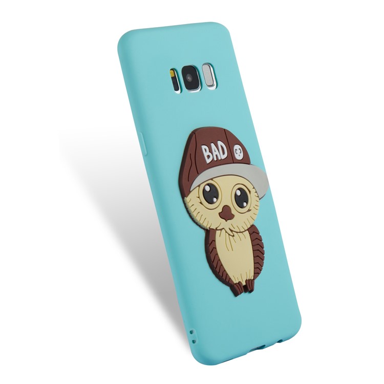 Cute 3D Male Owl TPU Soft Mobile Phone Case for Samsung Galaxy S8+ SM-G955 - Baby Blue-6