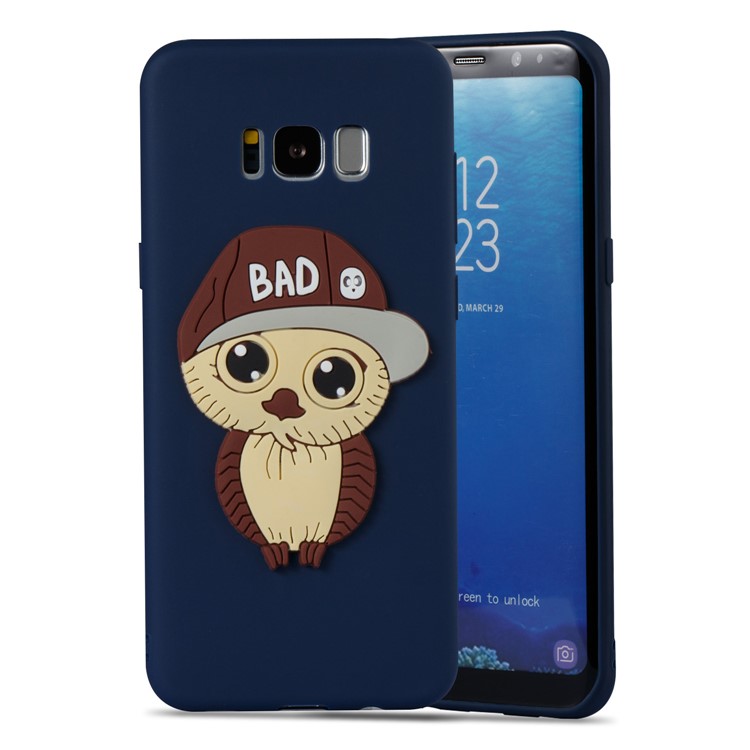 Cute 3D Male Owl TPU Soft Cell Phone Case for Samsung Galaxy S8 Plus SM-G955 - Bark Blue-5