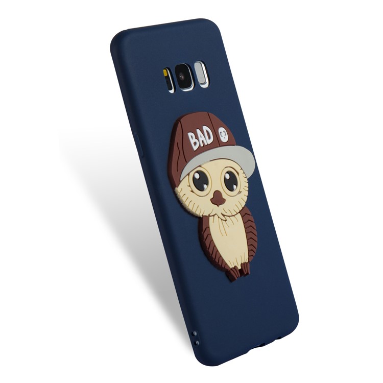 Cute 3D Male Owl TPU Soft Cell Phone Case for Samsung Galaxy S8 Plus SM-G955 - Bark Blue-6