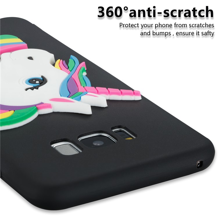 Cute 3D Unicorns TPU Soft Phone Case for Samsung Galaxy S8 Plus SM-G955 - Black-2