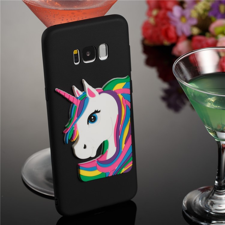 Cute 3D Unicorns TPU Soft Phone Case for Samsung Galaxy S8 Plus SM-G955 - Black-4