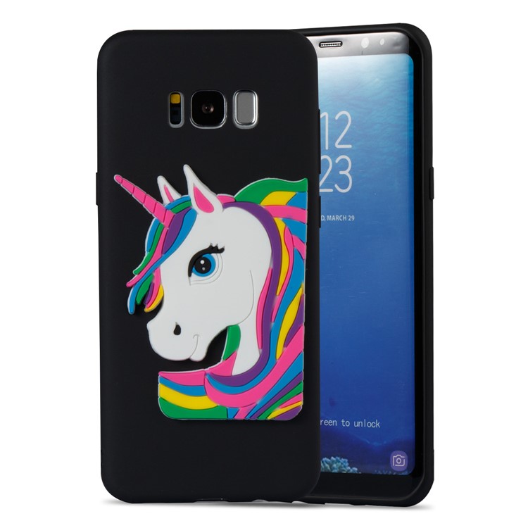 Cute 3D Unicorns TPU Soft Phone Case for Samsung Galaxy S8 Plus SM-G955 - Black-5