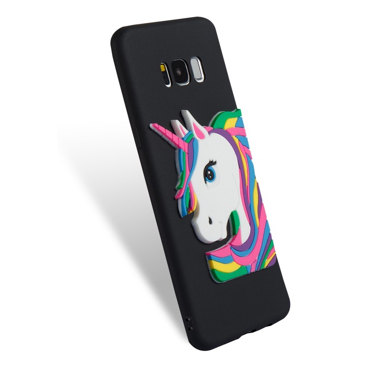 Cute 3D Unicorns TPU Soft Phone Case for Samsung Galaxy S8 Plus SM-G955 - Black-6