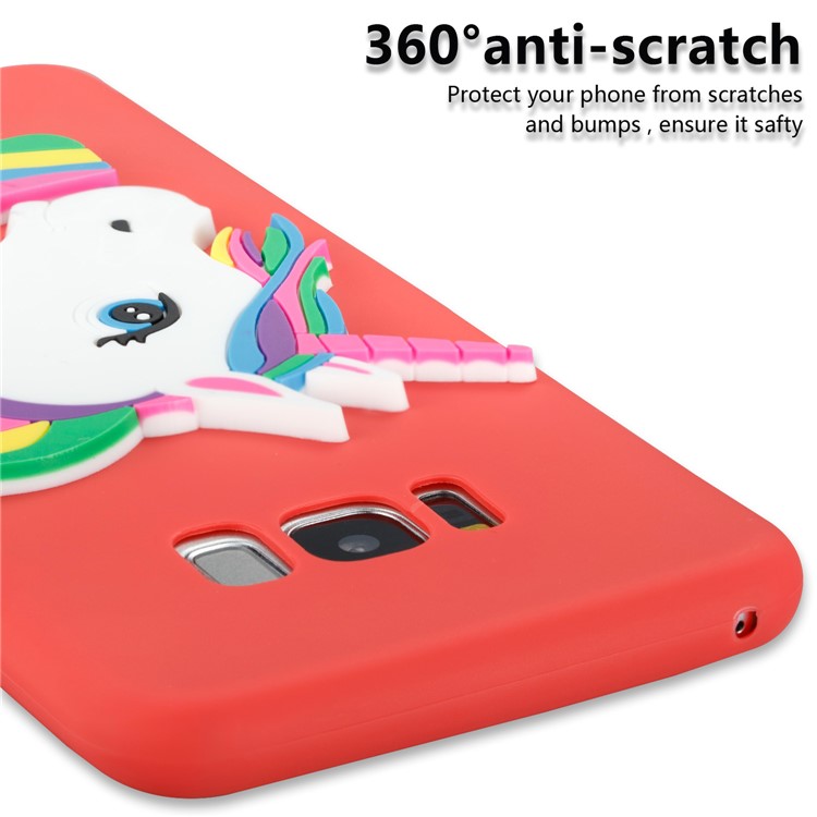 Cute 3D Unicorns TPU Soft Phone Shell for Samsung Galaxy S8+ SM-G955 - Red-2