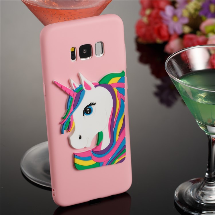 Cute 3D Unicorns TPU Soft Phone Cover for Samsung Galaxy S8+ SM-G955 - Pink-4