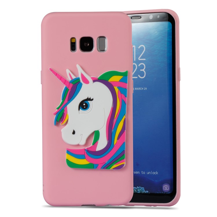 Cute 3D Unicorns TPU Soft Phone Cover for Samsung Galaxy S8+ SM-G955 - Pink-5