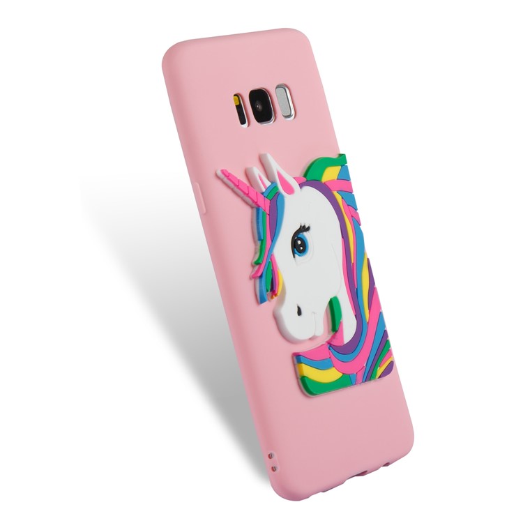 Cute 3D Unicorns TPU Soft Phone Cover for Samsung Galaxy S8+ SM-G955 - Pink-6