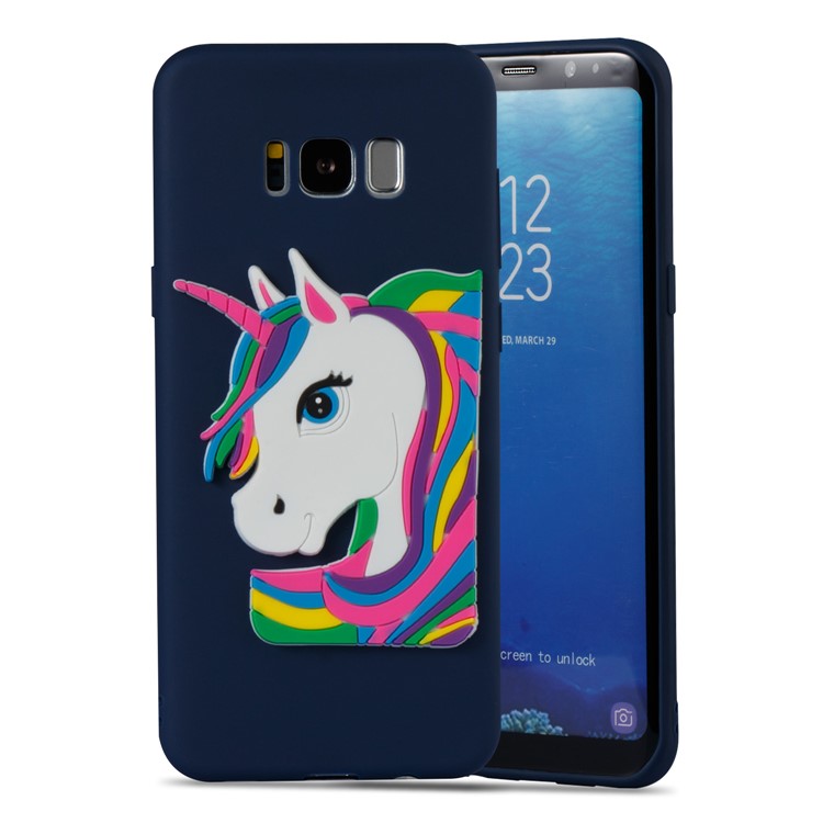Cute 3D Unicorns TPU Soft Cell Phone Case for Samsung Galaxy S8 Plus SM-G955 - Dark Blue-5