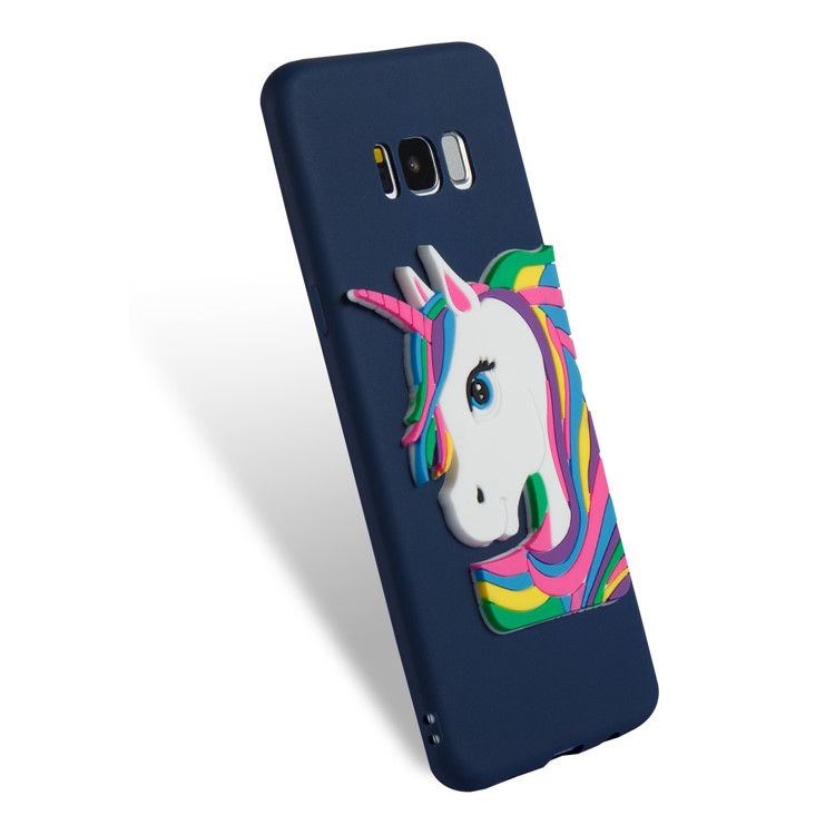 Cute 3D Unicorns TPU Soft Cell Phone Case for Samsung Galaxy S8 Plus SM-G955 - Dark Blue-6