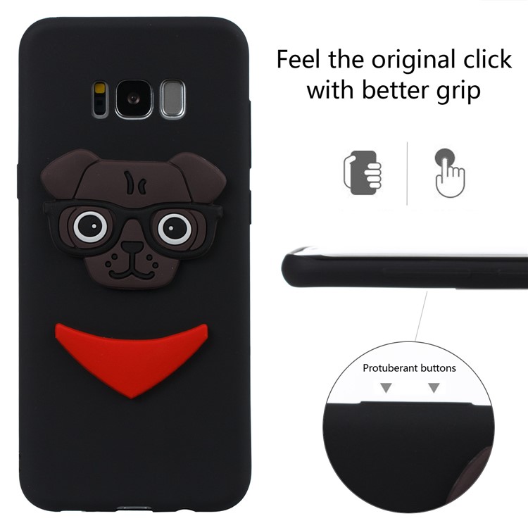 Cute 3D Puppy TPU Soft Phone Case for Samsung Galaxy S8 Plus SM-G955 - Black-3