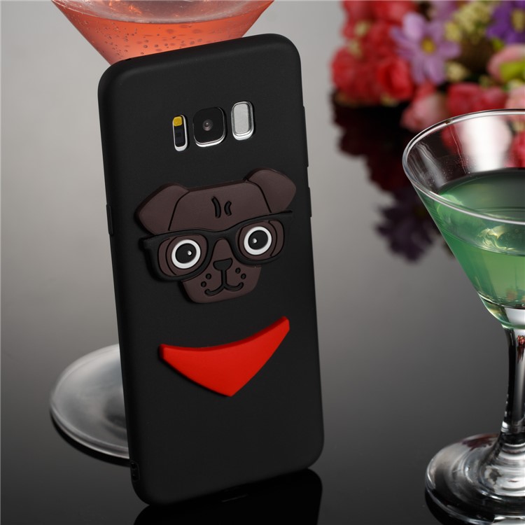 Cute 3D Puppy TPU Soft Phone Case for Samsung Galaxy S8 Plus SM-G955 - Black-4