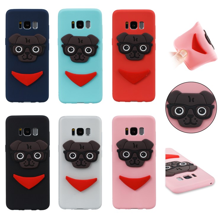 Cute 3D Puppy TPU Soft Phone Case for Samsung Galaxy S8 Plus SM-G955 - Black-7