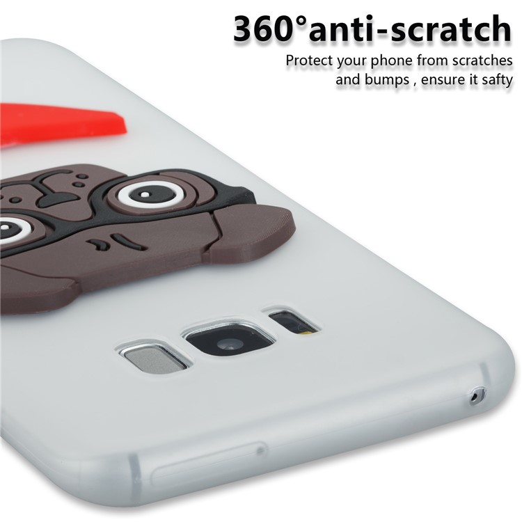 Cute 3D Puppy TPU Soft Phone Cover for Samsung Galaxy S8+ SM-G955 - White-2