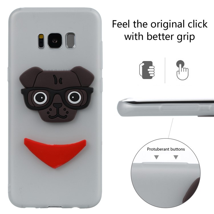 Cute 3D Puppy TPU Soft Phone Cover for Samsung Galaxy S8+ SM-G955 - White-3