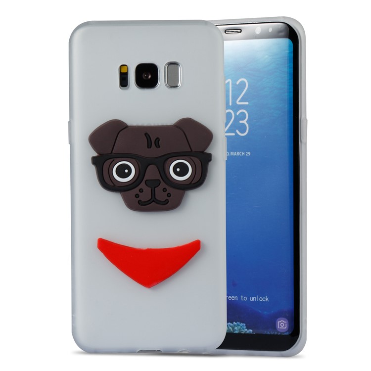 Cute 3D Puppy TPU Soft Phone Cover for Samsung Galaxy S8+ SM-G955 - White-5